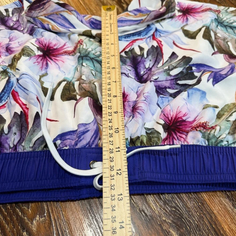 Rocorose Womens L Tropical Floral Swim Trunks Board Shorts Set 2 Large L